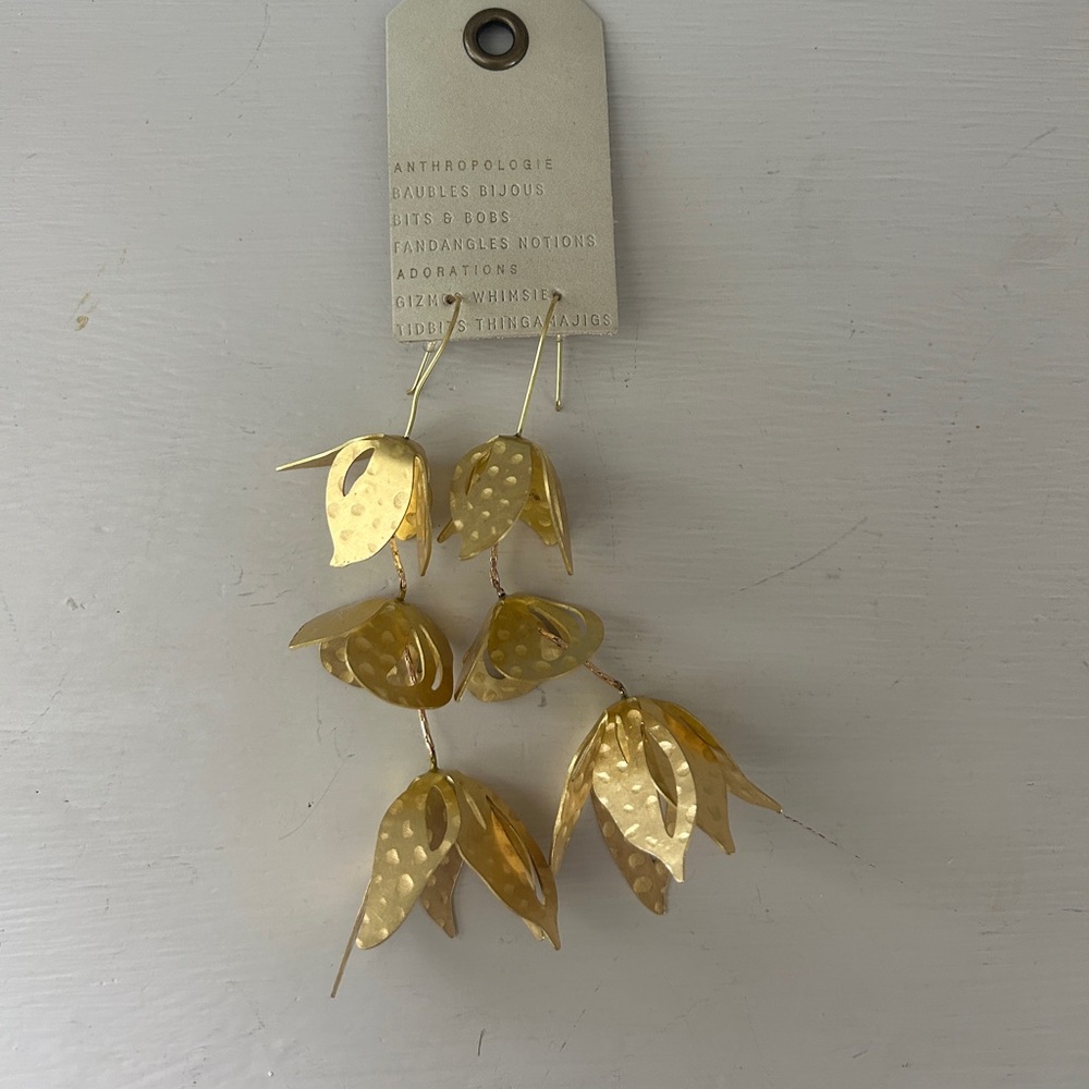 Anthropologie NWT Gold Earrings
